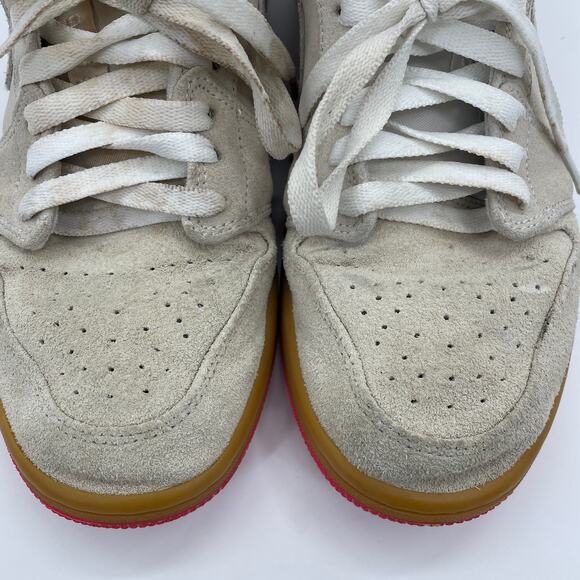 AIR JORDAN 1 Low Sneaker Mens Size 9 Suede 553558-119 Bone Lace Up 2019 main image 4
